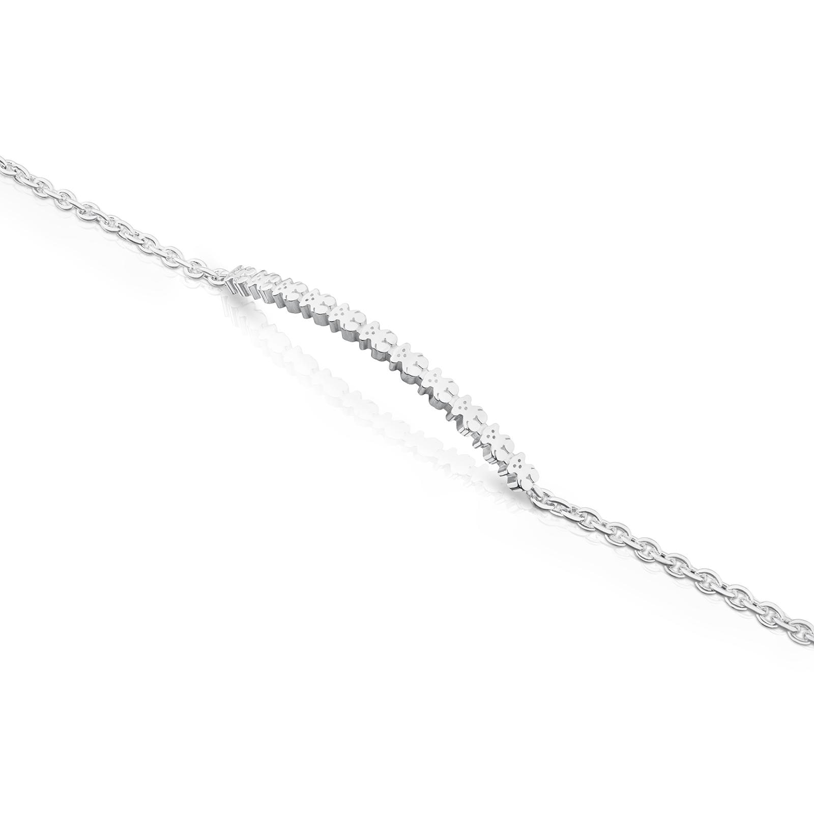 Pulsera de plata de 17,5cm Straight