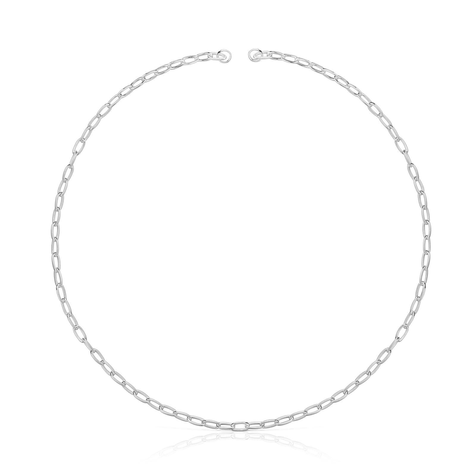 Collar corto de plata Hold Oval