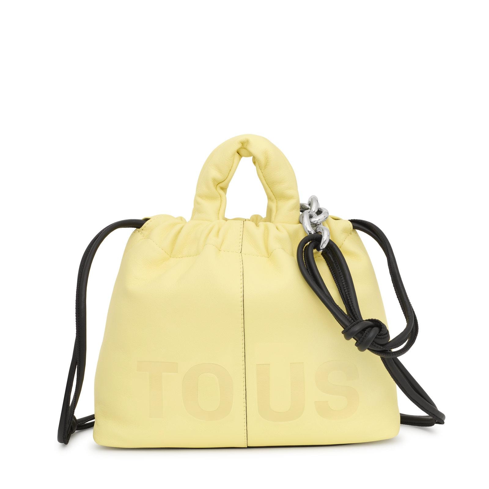 Bolso saca mediano TOUS Cloud de piel de oveja en color amarillo