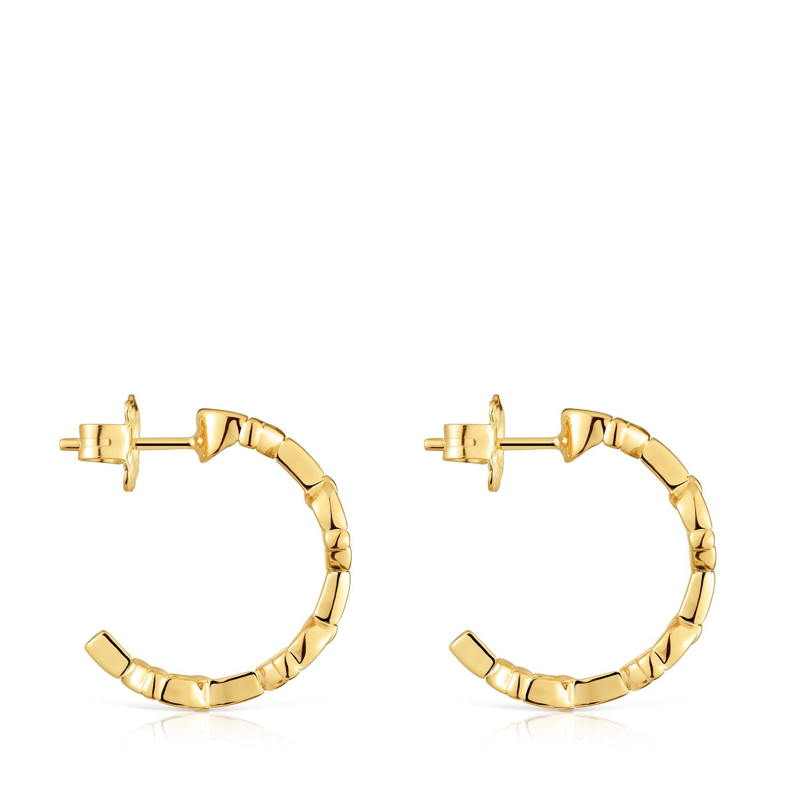 Pendientes de aro logo con baño de oro 18 kt sobre plata 17,4 mm TOUS MANIFESTO