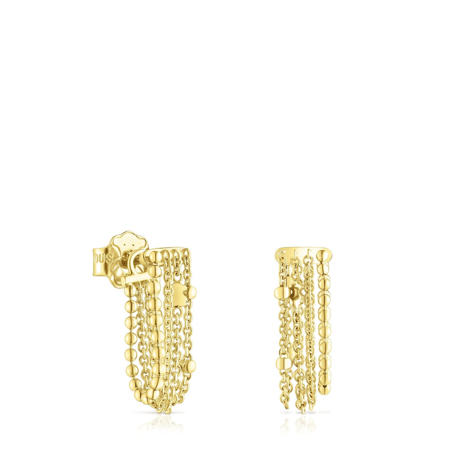 Pendientes de oro con cuatro cadenas Cool Joy