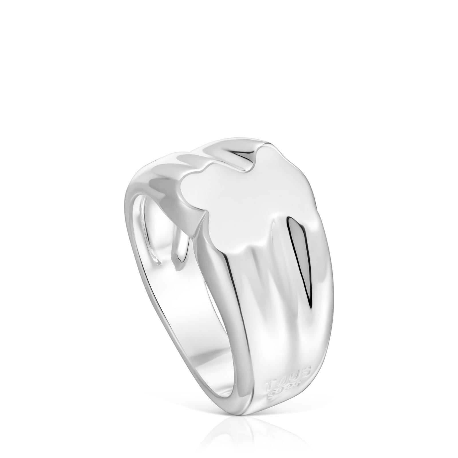 Anillo sello de plata oso 10 mm  Sweet Dolls