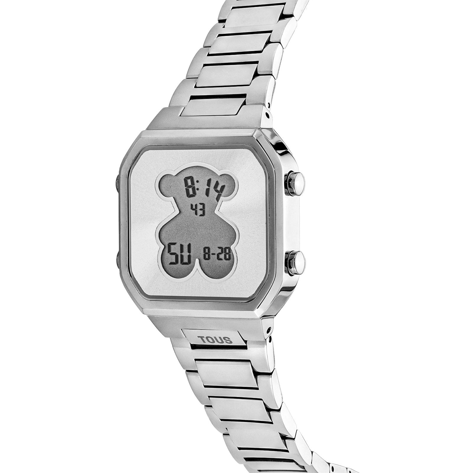 Reloj digital con brazalete de acero SS D-BEAR