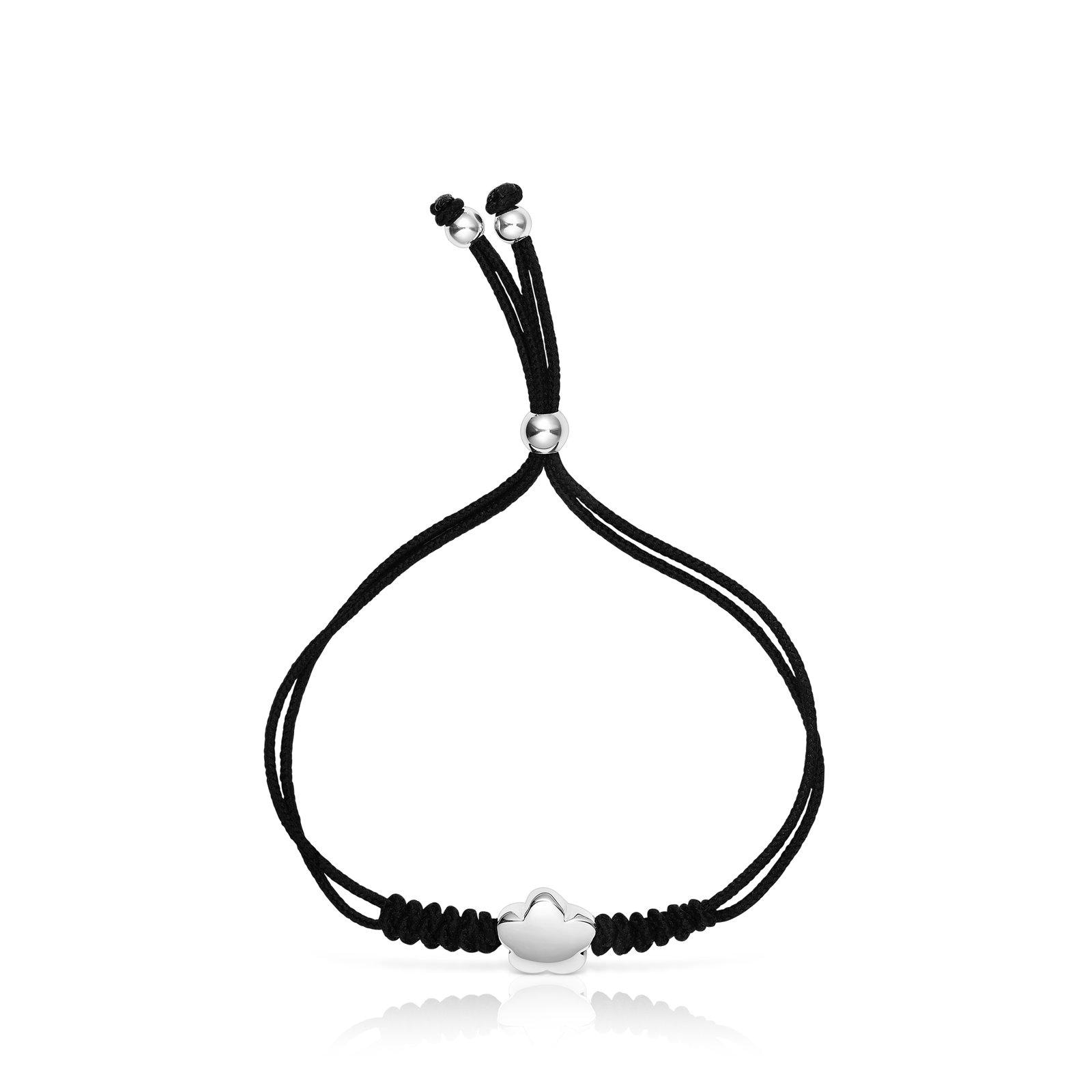 Pulsera de nylon con motivo flor de plata Bold Motif