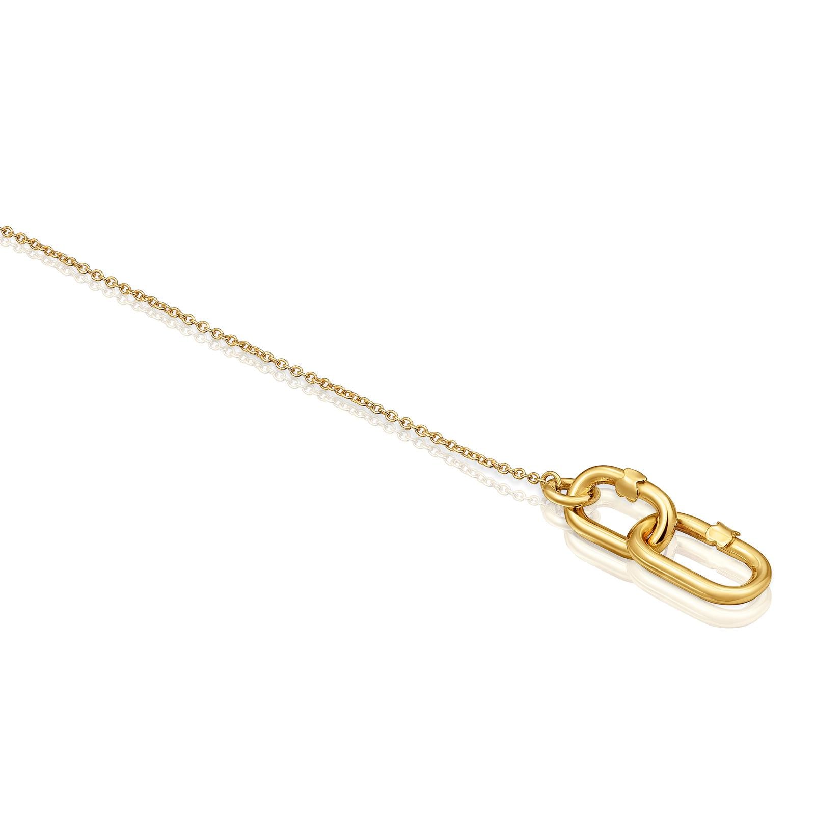 Pulsera cadena de oro doble Hold Oval