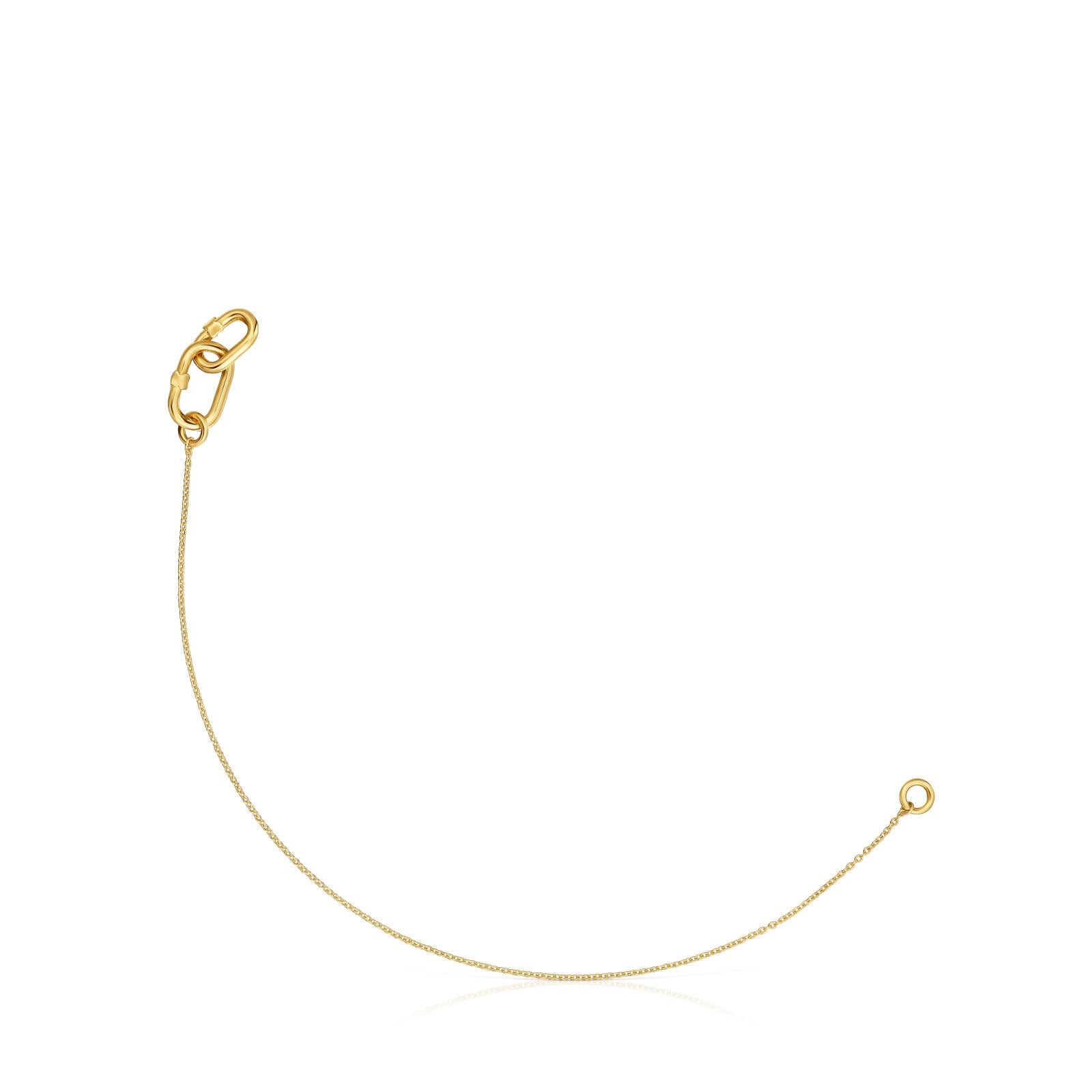 Pulsera cadena de oro doble Hold Oval