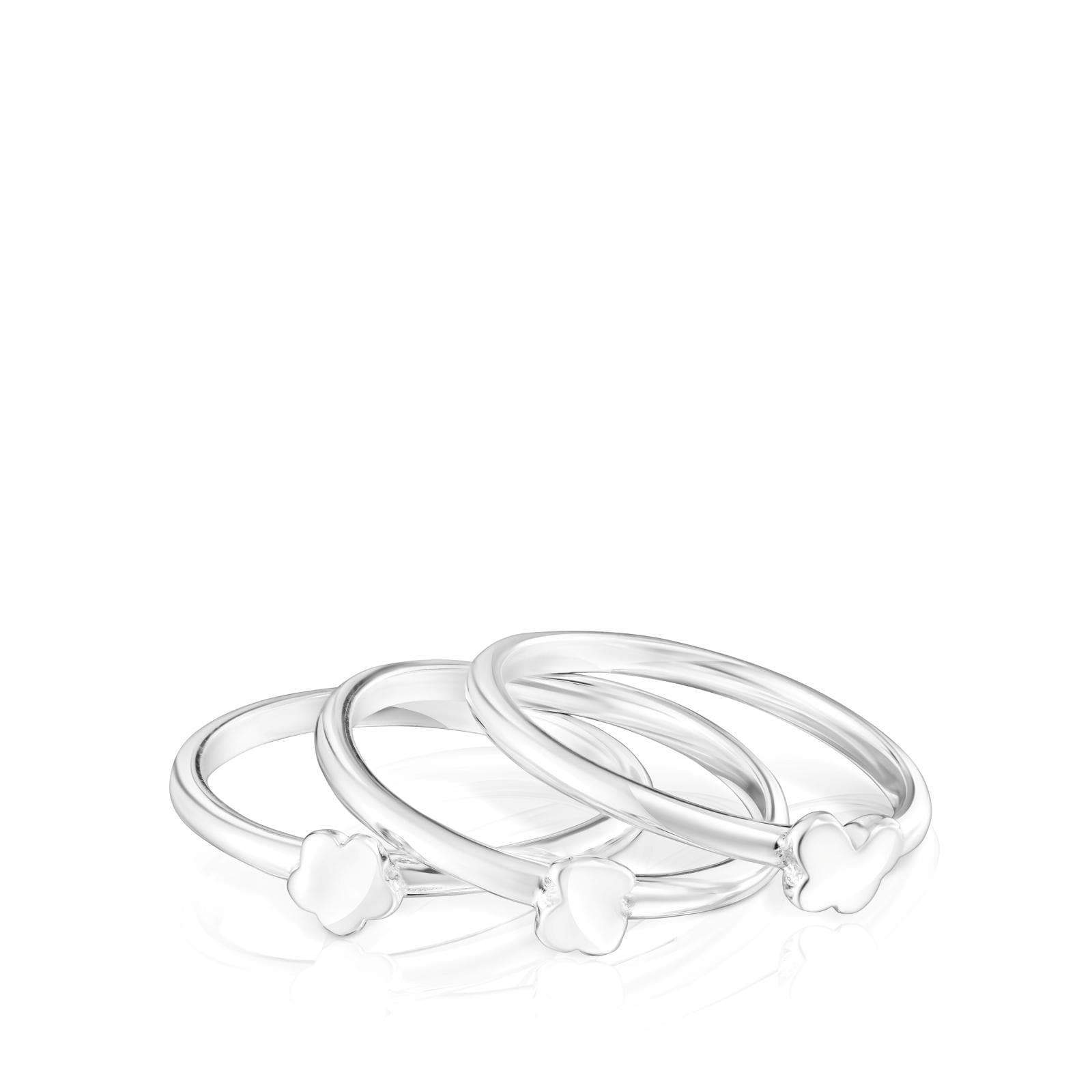 Pack de tres anillos de plata motivos Bold Motif