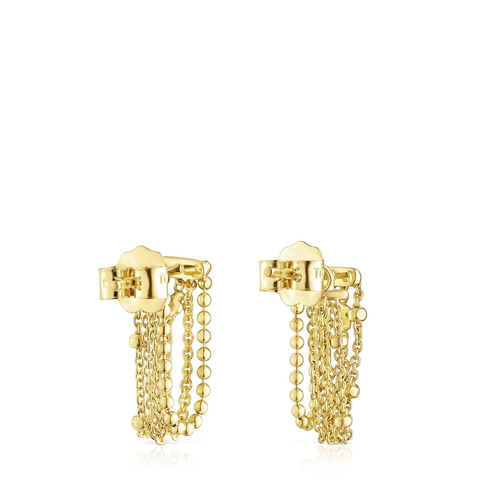 Pendientes de oro con cuatro cadenas Cool Joy