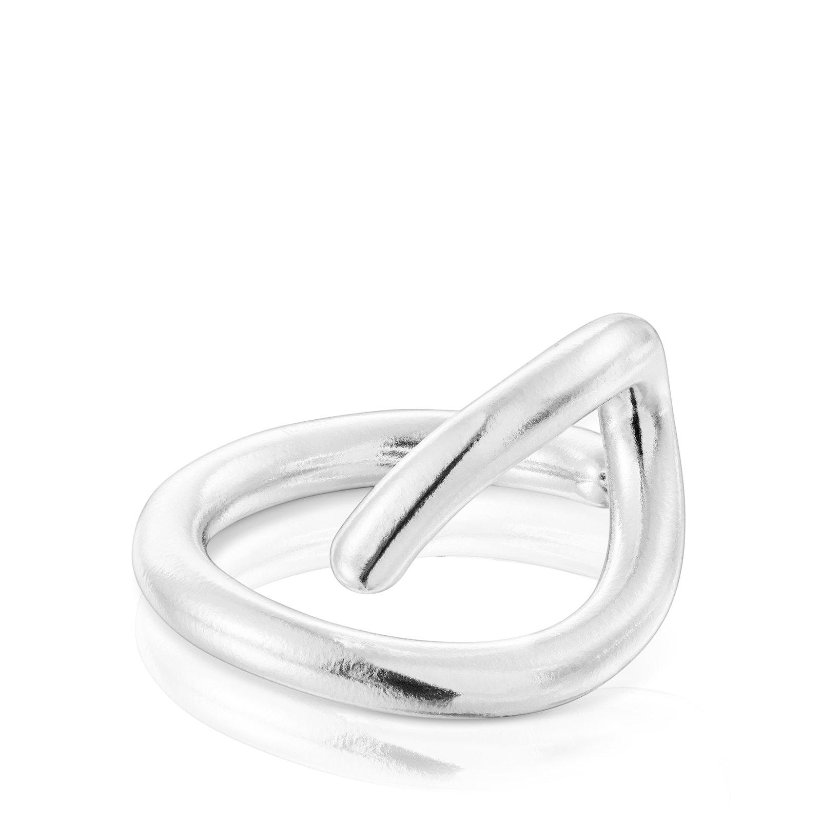 Anillo abierto de plata Bent